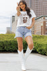 Music City Letter Print Crew Neck Tee