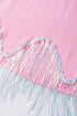 Music City Sequin Graphic Fringed Hem Cotton Tee