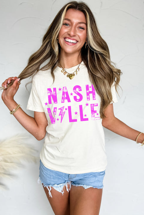 Music City Star Power Graphic Crewneck Tee Shirt