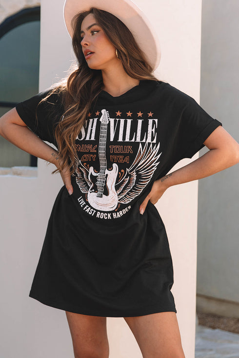 Music Row Melodies Graphic Mini Dress