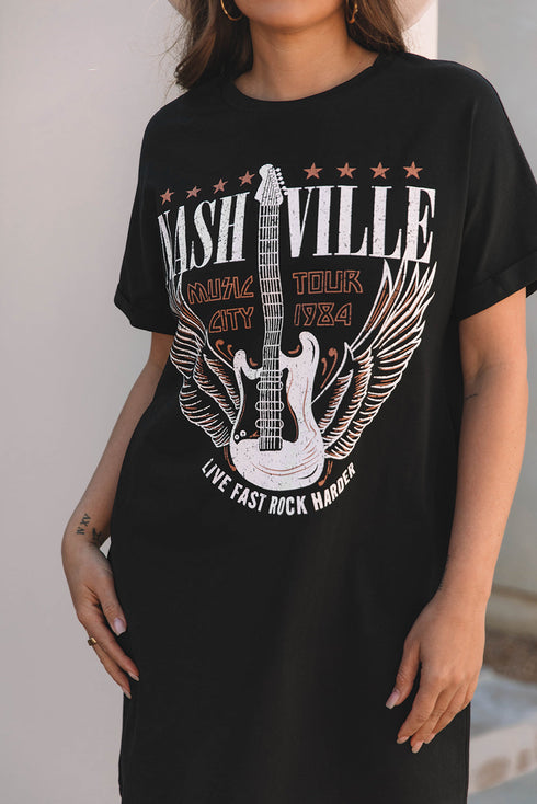 Music Row Melodies Graphic Mini Dress