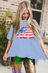 Myosotis American Flag Bow Knot Print Half Sleeve T Shirt
