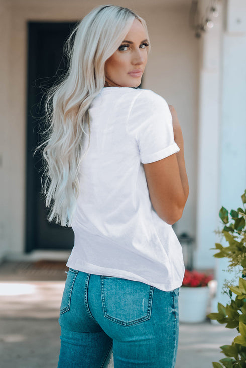 Nashville Guitar Graphic Print Crew Neck Relaxed Tee