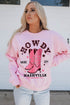 Nashville Howdy Western Boot Graphic Crewneck Sweatshirt
