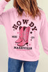 Nashville Howdy Western Boot Graphic Crewneck Sweatshirt