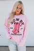 Nashville Howdy Western Boot Graphic Crewneck Sweatshirt