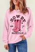 Nashville Howdy Western Boot Graphic Crewneck Sweatshirt
