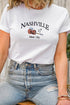 Nashville Music City Embroidered Graphic Crew Neck Tee