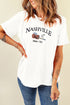 Nashville Music City Embroidered Graphic Crew Neck Tee