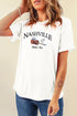 Nashville Music City Embroidered Graphic Crew Neck Tee