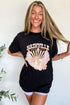 Nashville Music City Floral Guitar Angel Wing Graphic Tee