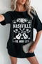 Nashville Music City Rose Guitar Graphic Tunic Tee