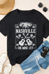 Nashville Music City Rose Guitar Graphic Tunic Tee
