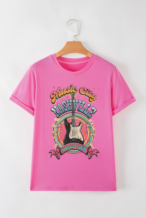 Nashville Music City World Tour Guitar Graphic Tee