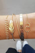 Nature Inspired Leaf Pattern Adjustable Plated Bracelet Set