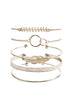 Nature Inspired Leaf Pattern Adjustable Plated Bracelet Set