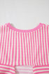 Nautical Lines Striped Bow Back Cutout Wide Sleeve Tee