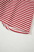 Nautical Lines Striped Bow Back Cutout Wide Sleeve Tee