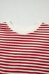 Nautical Lines Striped Bow Back Cutout Wide Sleeve Tee