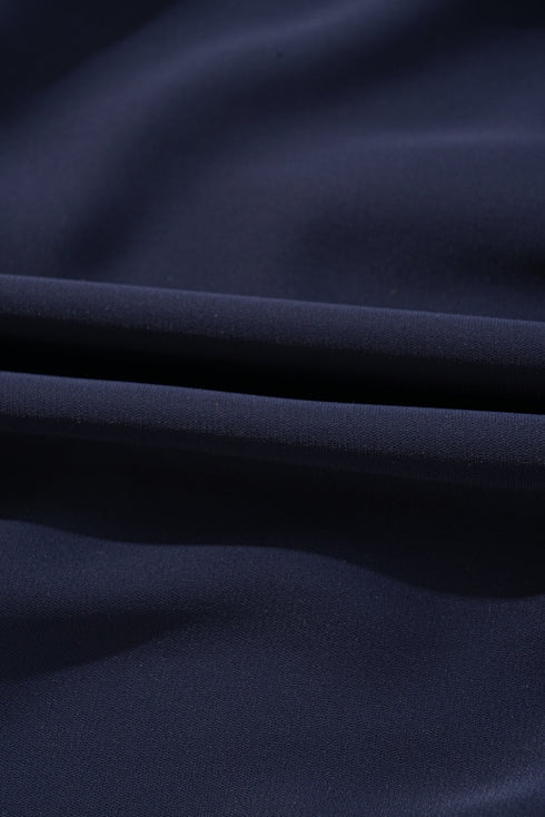 Navy Blue Collared V Neck Flutter Sleeve Tiered Plus Size Dress