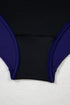 Navy Blue Embroidered Trim Wrap Tie Knot Plus Size High Waisted Bikini