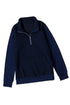 Navy Stand Neck Waffle Zip Up Sweatshirt