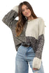 Neutral Colorblock Tie Back Sweater