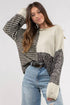 Neutral Colorblock Tie Back Sweater