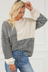 Neutral Colorblock Tie Back Sweater