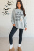 Nightmare Before Coffee Graphic Oversized Crew Neck Sweatshirt