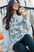 Nightmare Before Coffee Graphic Oversized Crew Neck Sweatshirt