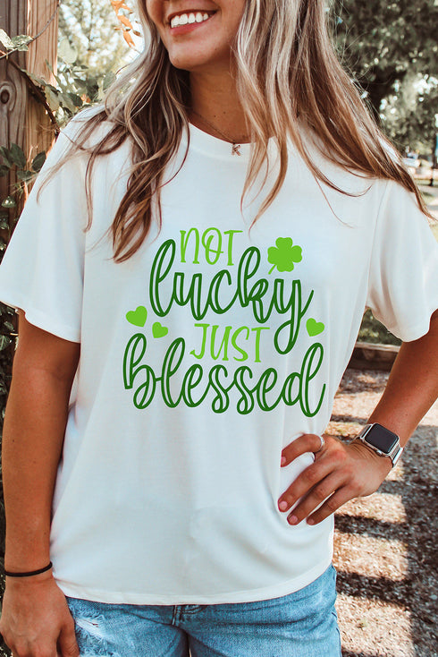 Not Luck Just Blessed Graphic Print Tee