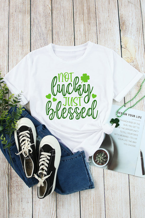 Not Luck Just Blessed Graphic Print Tee
