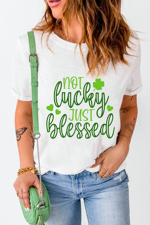 Not Luck Just Blessed Graphic Print Tee