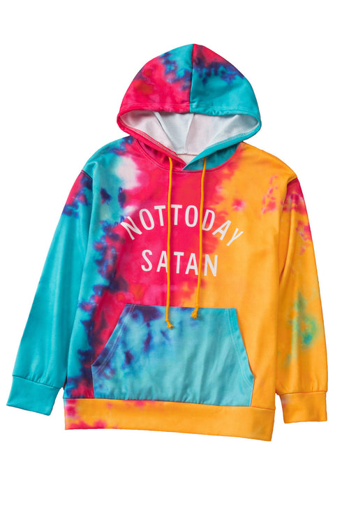 Not Today Satan Tie Dye Hoodie