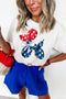 Novelty Balloon Dog Graphic Short Sleeve Cotton Blend Tee