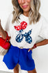 Novelty Balloon Dog Graphic Short Sleeve Cotton Blend Tee