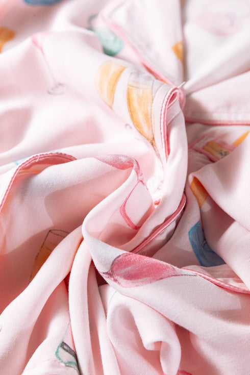 Novelty Bottle And Ring Print Pajama Set