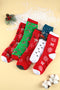 Novelty Cartoon Elk Print Cotton Crew Sock Set