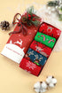 Novelty Cartoon Elk Print Cotton Crew Sock Set