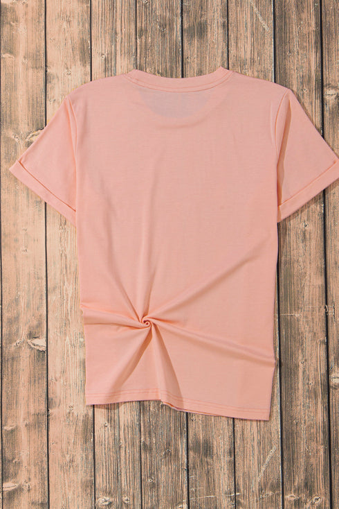 Novelty Crawfish Bow Graphic Print Short Sleeve Shirt