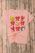 Novelty Crawfish Bow Graphic Print Short Sleeve Shirt