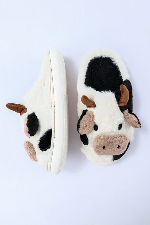 Novelty Farm Animal Plush Fleece Slip On Slippers