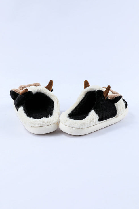 Novelty Farm Animal Plush Fleece Slip On Slippers