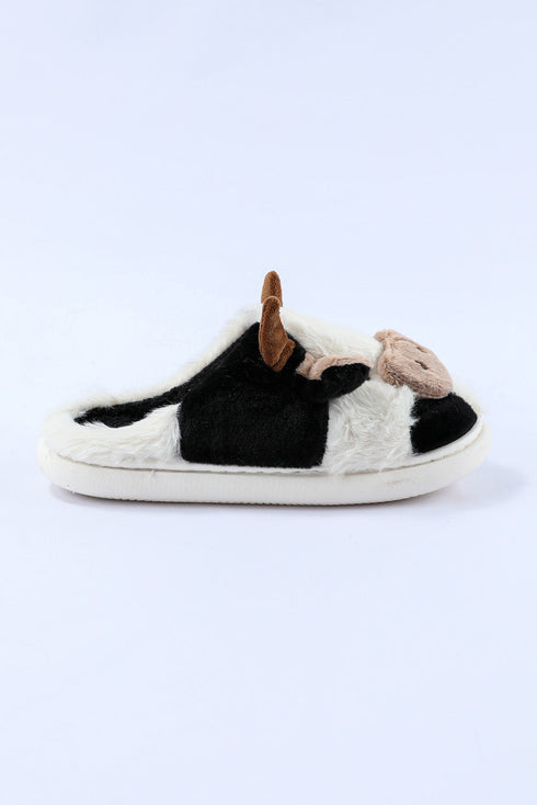 Novelty Farm Animal Plush Fleece Slip On Slippers