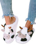 Novelty Farm Animal Plush Fleece Slip On Slippers