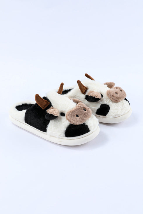 Novelty Farm Animal Plush Fleece Slip On Slippers