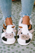 Novelty Farm Animal Plush Fleece Slip On Slippers