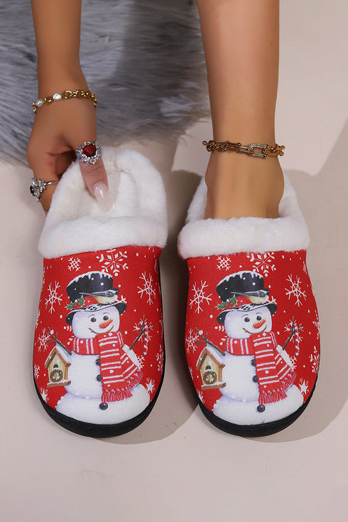 Novelty Graphic Print Plush Slip On Slippers
