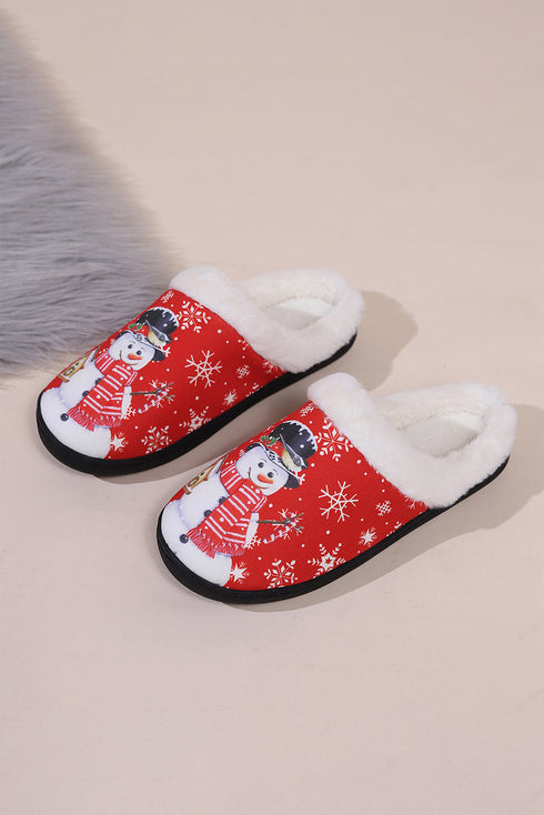 Novelty Graphic Print Plush Slip On Slippers